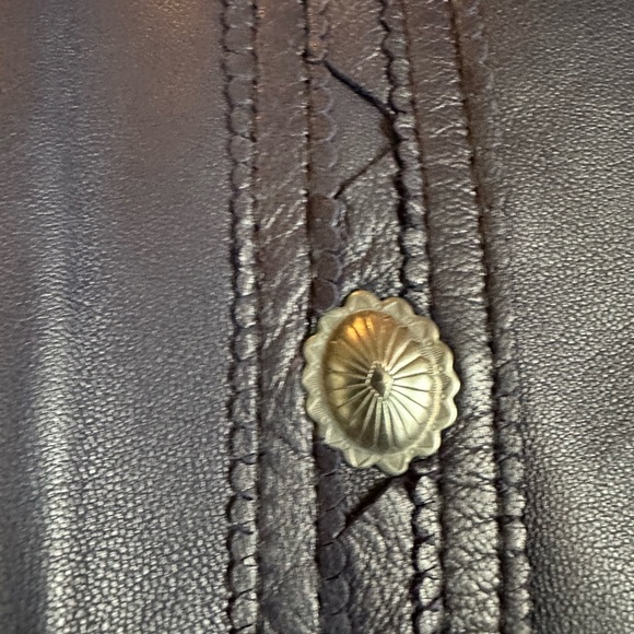 Continental baby soft lamb skin leather fringe skirt Indigo blue. NWOT cowgirl - Picture 9 of 15